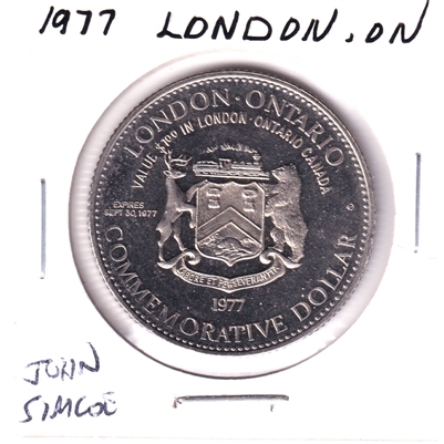 1977 London, ON, Trade Dollar Token - John Graves Simcoe, Lieutenant-Governor