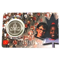 2000 Harmony Canada Millennium 25-cent Coin in Card Issued by the RCM