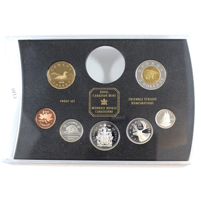 1998 Canada 7-coin Silver Frosted Proof Set from RCM Double Dollar Set (Lightly toned)