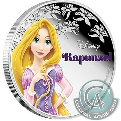 2016 Niue $2 Disney Princesses - Rapunzel Proof Silver (TAX Exempt)
