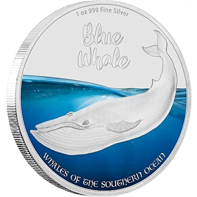 2016 Pitcairn Islands $2 Blue Whale 1oz. Fine Silver (TAX Exempt)