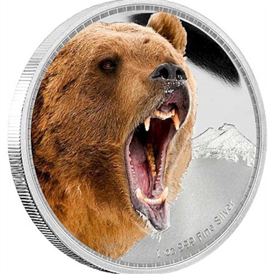2016 Niue $2 Kings of the Continents - Grizzly Bear Silver (No Tax)