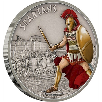 2016 Niue $2 Warriors of History - Spartans Silver Proof (No Tax)