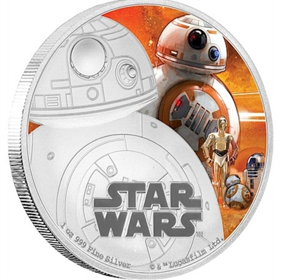 2016 Niue $2 Star Wars: The Force Awakens - BB-8 Silver Proof (No Tax)