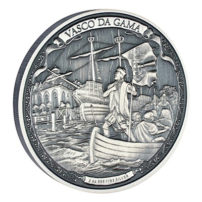 2016 Niue $5 Journeys of Discovery - Vasco Da Gama 2oz. (TAX Exempt)