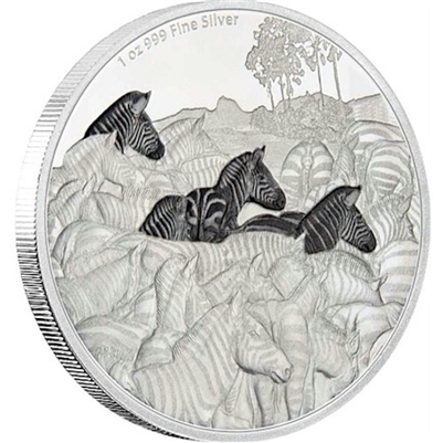 2016 Niue $2 Great Migrations - Zebra Proof Silver (TAX Exempt)