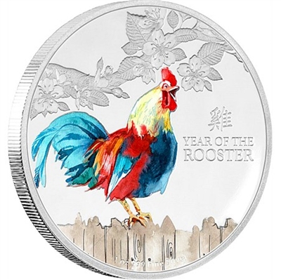2017 Niue $2 Lunar Year of the Rooster Silver Proof (TAX Exempt)
