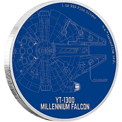 2017 Niue $2 Star Wars Ships - The Millennium Falcon Silver (No Tax)