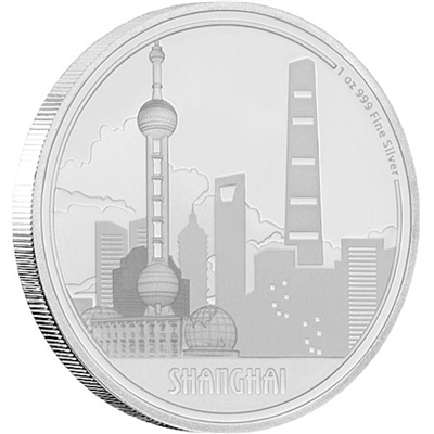 2017 Niue $2 Great Cities - Shanghai Silver Proof Coin (TAX Exempt)