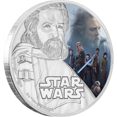 2017 Niue $2 Star Wars: The Last Jedi - Luke Skywalker Fine Silver (No Tax)