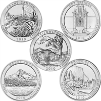 2010 US National Parks Quarter Set - P&D Mints (total of 10 coins)