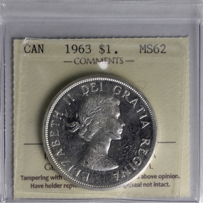 1963 Canada Dollar ICCS Certified MS-62