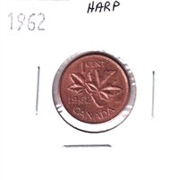 1962 Harp Variety Canada 1-cent, Circulated