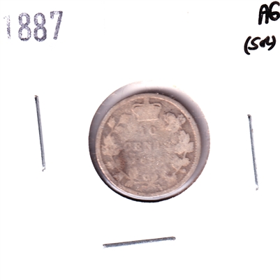 1887 Canada 10-cents About Good (AG-3) Scratched