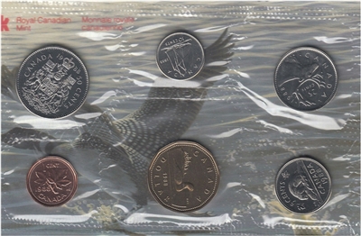 1988 Canada 'Royal Canadian Mint' Variety Proof Like Set (ALL WORDS ON PLASTIC)