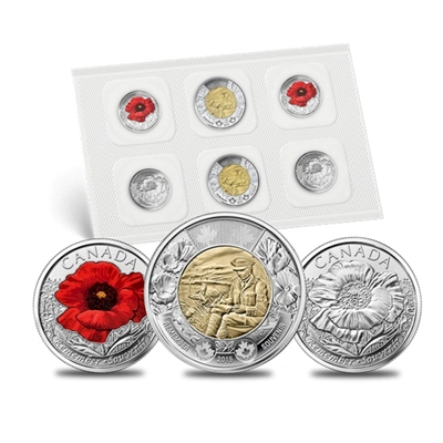 2015 Canada Remembrance: In Flanders Fields & Poppy 6-coin Circulation Pack