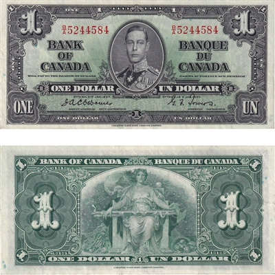 BC-21a 1937 Canada $1 Osborne-Towers, B/A, VF-EF