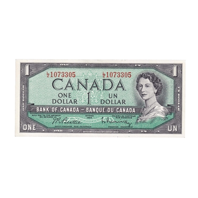 BC-37b-i 1954 Canada $1 Beattie-Rasminsky, L/Z, UNC