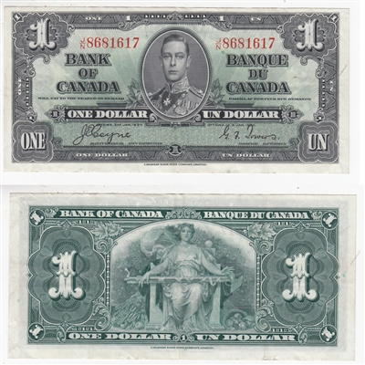 BC-21d 1937 Canada $1 Coyne-Towers, J/N, VF-EF