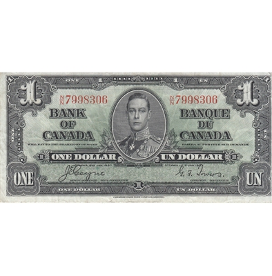 BC-21d 1937 Canada $1 Coyne-Towers, N/N, VF