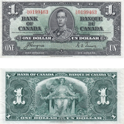 BC-21d 1937 Canada $1 Coyne-Towers, S/N, VF