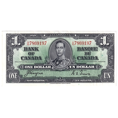 BC-21d 1937 Canada $1 Coyne-Towers, U/N, AU