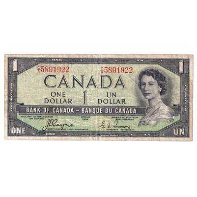 BC-29a 1954 Canada $1 Coyne-Towers, Devil's Face, C/A, F