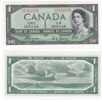 BC-29a 1954 Canada $1 Coyne-Towers, Devil's Face, F/A, UNC