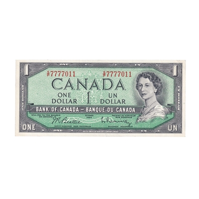 BC-37b-i 1954 Canada $1 Beattie-Rasminsky, S/P, AU