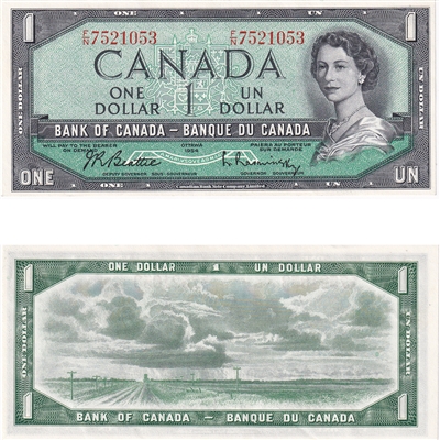BC-37b 1954 Canada $1 Beattie-Rasminsky, F/N, UNC