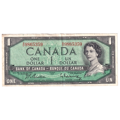 BC-37b 1954 Canada $1 Beattie-Rasminsky, A/O, EF