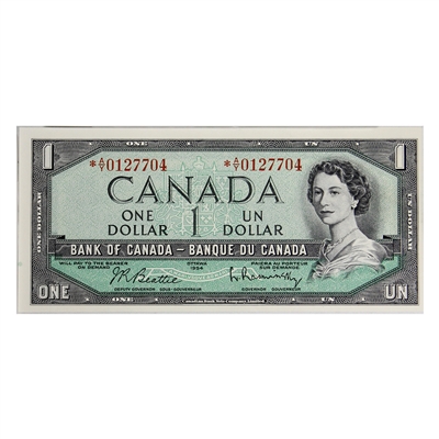 BC-37bA 1954 Canada $1 Beattie-Rasmisnky, *A/Y, AU-UNC