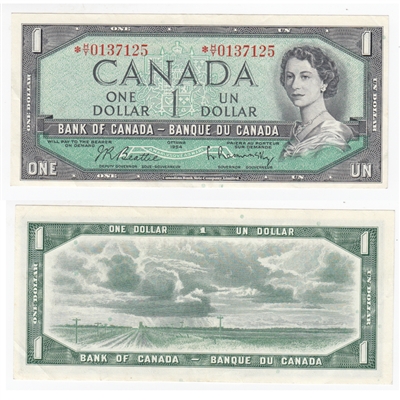 BC-37bA 1954 Canada $1 Beattie-Rasminsky, *H/Y, EF