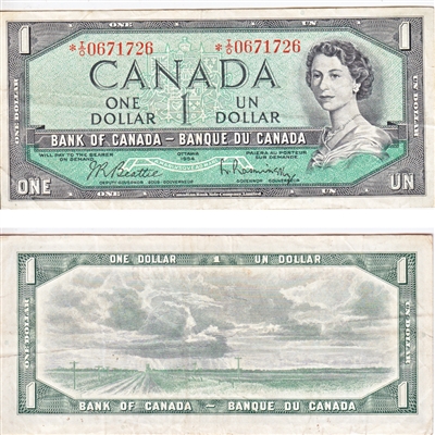 BC-37bA 1954 Canada $1 Beattie-Rasminsky, *I/O, VF