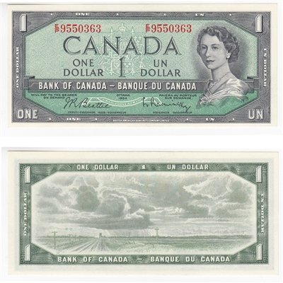 BC-37b-i 1954 Canada $1 Beattie-Rasminsky, E/P, CUNC
