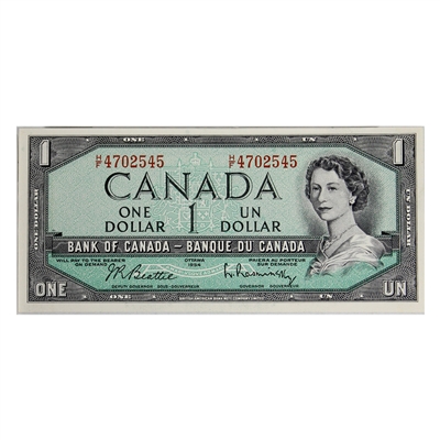 BC-37b-i 1954 Canada $1 Beattie-Rasminsky, H/F, UNC