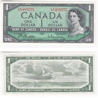 BC-37b-i 1954 Canada $1 Beattie-Rasminsky, H/M, CUNC