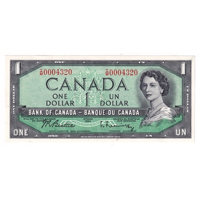 BC-37b-i 1954 Canada $1 Beattie-Rasminsky, I/M, CUNC