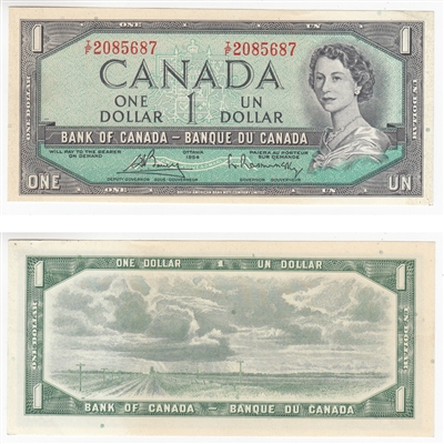 BC-37c 1954 Canada $1 Bouey-Rasminsky, I/F, AU