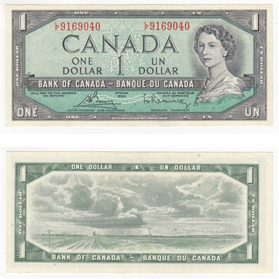 BC-37c 1954 Canada $1 Bouey-Rasminsky, L/F, AU