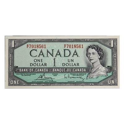 BC-37c 1954 Canada $1 Bouey-Rasminsky, M/F, UNC