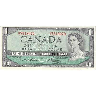 BC-37d 1954 Canada $1 Lawson-Bouey, B/I, AU