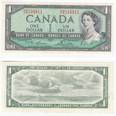 BC-37d 1954 Canada $1 Lawson-Bouey, D/I, AU