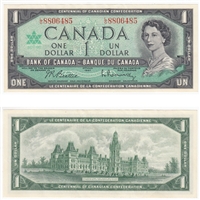 BC-45b 1967 Canada $1 Beattie-Rasminsky, L/O, EF