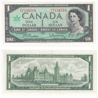 BC-45b 1967 Canada $1 Beattie-Rasminsky, N/O, AU