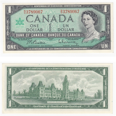 BC-45b 1967 Canada $1 Beattie-Rasminsky, N/O, CUNC