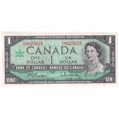 BC-45b 1967 Canada $1 Beattie-Rasminsky, O/O, VF