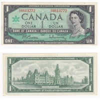 BC-45b 1967 Canada $1 Beattie-Rasminsky, O/O, VF-EF