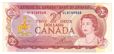 BC-47a 1974 Canada $2 Lawson-Bouey, UL, AU-UNC