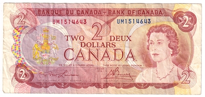 BC-47a 1974 Canada $2 Lawson-Bouey, UM, CIRC